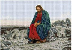 А3-И-537 Ісус у пустелі. Схема для вишивання бісером