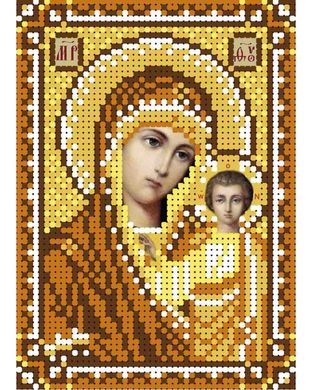 А6-И-134 Пресвятая богородица Казанская (желтые). Схема для вышивки бисером