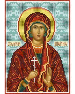 А5-И-357 Святая мученица Марина.Схема для вышивки бисером ТМ "Acorns", Схема