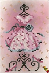 ФЧК-5189 Дамская миниатюра Платье. Схема для вышивки бисером Феникс