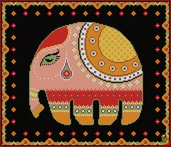 ФПК-3165 Індійські слони мама слон. Схема для вишивання бісером Фенікс