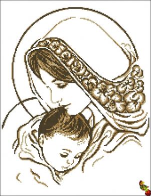 ФЧК-2120 Мадонна с младенцем (сепия). Схема для вышивки бисером Феникс