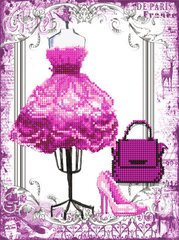 FV-340 (А4) Розовое платье. Схема для вышивки бисером СвитАрт