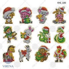 КНИ_100 Набор новогодних игрушек под вышивку бисером ТМ Virena