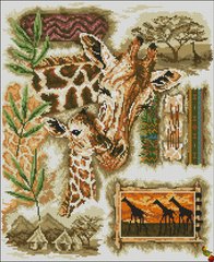 ФПК-2173 Африканские жирафы. Схема для вышивки бисером Феникс