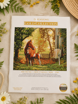 Dimensions 35260 Mare and Foal &mdash; набір для вишивання хрестиком &laquo;Кобила та лоша&raquo;, серія Gold Collection