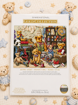 Dimensions 35151 Buttons &rsquo;n Bears &mdash; набір для вишивання хрестиком &laquo;Ведмедики та ґудзики&raquo;, серія Gold Collection