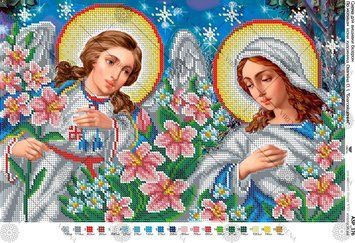 А3Р_176 Схема для вышивки бесером, по мотивам иконы А. Охапкина "Благовещение" ТМ Virena., Схема