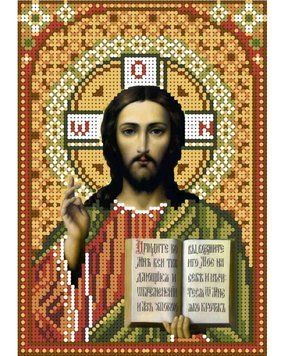 А5-И-089 Ісус Христос (Бурштин). Схема для вишивання бісером ТМ "Acorns", Схема