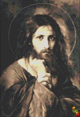 ИК2-0297 Портрет Иисуса (сепия). Схема для вышивки бисером Феникс