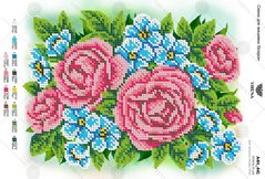 А4Н_441 Букет с розами. Схема для вышивки бисером TM Virena