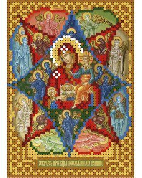 А6-И-142 Образ богородиці Невипалена купина. Схема для вишивання бісером ТМ "Acorns", Схема