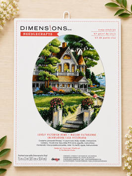 03874 Набір для вишивання хрестом Lovely Victorian Home "Вікторіанський будинок," 30*38см, DIMENSIONS