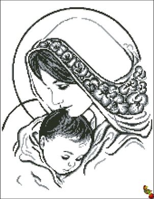 ФЧК-2079 Мадонна с младенцем серебро. Схема для вышивки бисером Феникс