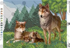 А3Н_160 Волчья семья. Схема для вышивки бисером ТМ Virena, Схема