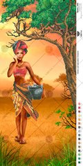 Панно_030 Африканская девушка. Панно для вышивки бисером. TM Virena, Схема