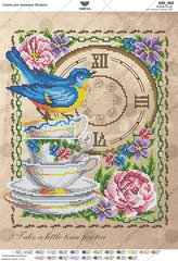А3Н_363 Часы Чашки с птичкой.Схема для вышивания бисером ТМ Virena