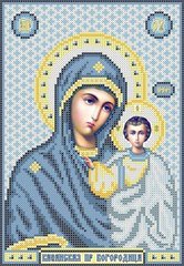 ИК4-0228(4) Казанська значок Божої матері (вінчальна пара в блакитному). Фенікс