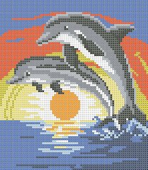 ФПК-5019 Щасливі дельфіни Схема для вишивання бісером Фенікс