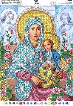 А3Р_172 Схема для вышивки бесером, по мотивам иконы А. Охапкина "Богородица с малышом Иисусом" ТМ Virena., Схема
