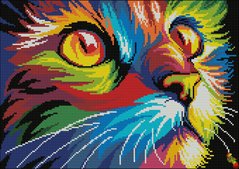 ФПК-3177 Разноцветная кошка. Схема для вышивки бисером Феникс