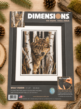 Dimensions 39021 Wolf Vision &mdash; набір для вишивання хрестиком &laquo;Погляд вовка&raquo;, американська комплектація