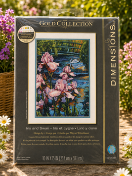 Dimensions 70-35264 Iris and Swan &mdash; набір для вишивання хрестиком &laquo;Іриси та лебідь&raquo;, серія Gold Collection