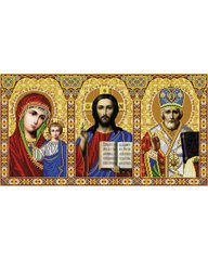 А2-И-024 Иконостас Иисус, Казанская, Николай.Схема для вышивки бисером