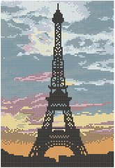 ФПК-4058 Эйфелева башня на закате. Схема для вышивки бисером Феникс