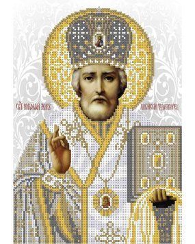 А4-И-442 Микола Чудотворець (часткова). Схема для вишивання бісером ТМ "Acorns", Схема