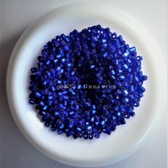 Бисер PRECIOSA рубка 11/0 , 37080 , синий блестящий матовый, 50 грамм
