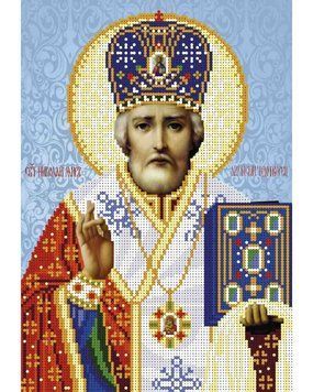 А4-И-445 Микола Чудотворець (часткова). Схема для вишивання бісером ТМ "Acorns", Схема