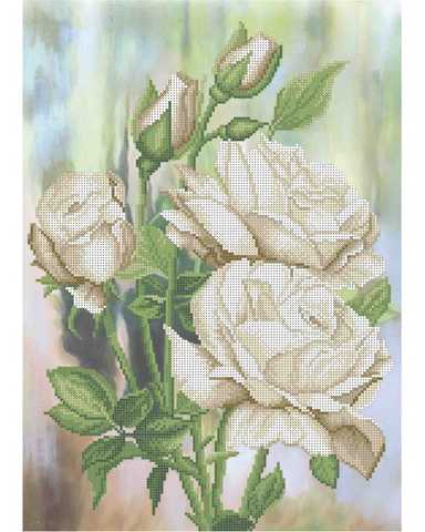 Схема для вышивки бисером POINT ART Розы в вазе, размер 30х36 см, арт. 1425