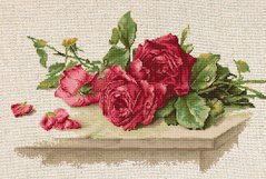 BL22411 Красные розы. Набор для вышивки нитками. Luca-s
