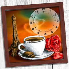 ВА-009 Часы Утренний кофе в Париже. Схема для вышивки бисером БисерАрт