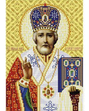 А4-И-448 Микола Чудотворець (часткова). Схема для вишивання бісером ТМ "Acorns", Схема