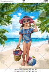 А3Н_391 Девушка на пляже. Схема для вышивания бисером ТМ Virena