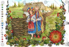 А3Н_039 Украинское село. Схема для вышивки бисером ТМ Virena, Схема