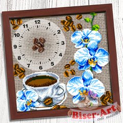 ВА-012 Часы Кофе и орхидея. Схема для вышивки бисером БисерАрт