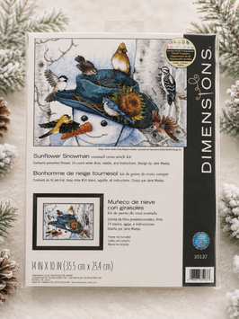 Dimensions 35137 Sunflower Snowman &mdash; набір для вишивання хрестиком &laquo;Сніговик із соняшником&raquo;