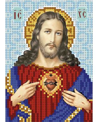 А6-И-162 Святе серце Ісуса. Схема для вишивання бісером