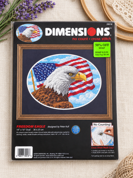 Dimensions 39018 Freedom Eagle &mdash; набір для вишивання хрестиком &laquo;Орел свободи&raquo;, американська комплектація