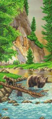 A-272 (17*55) Медведи купаются в реке. Схема для вышивки бисером СвитАрт