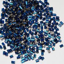 Бисер PRECIOSA рубка 11/0 , 67100 , синий блестящий, 50 грамм