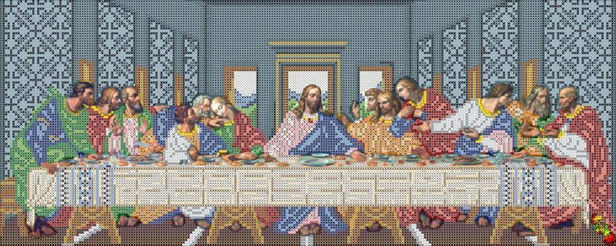 ИК3-0295 Таємна вечеря фреска Леонардо да Вінчі Схема для вишивання бісером Фенікс