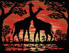ФПК-4061 Жирафы на закате. Схема для вышивки бисером Феникс