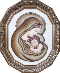 Міс-з Мария с Иисусом (золото). Схема для вышивки бисером. БС Солес