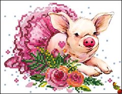 ФЧК-5165 Свинка красуня. Схема для вишивання бісером Фенікс