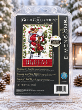 Dimensions 70-08980 Believe in Santa &mdash; набір для вишивання хрестиком &laquo;Вірити в Санту&raquo;, серія Gold Collection Petites