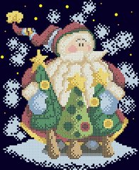ФЧК-4017 Дед Мороз с ёлочками. Схема для вышивки бисером Феникс